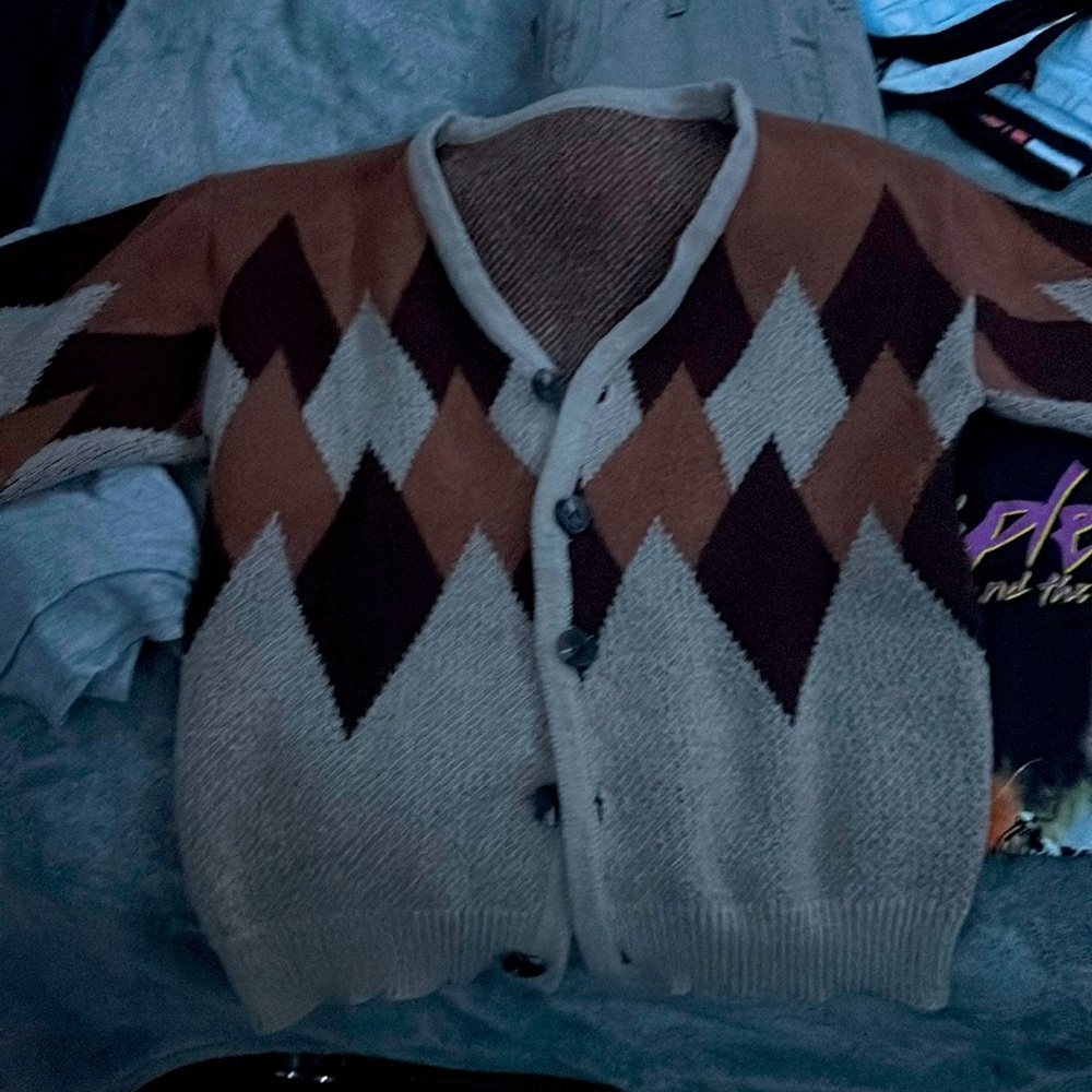 Brown Cardigan Button Sweater